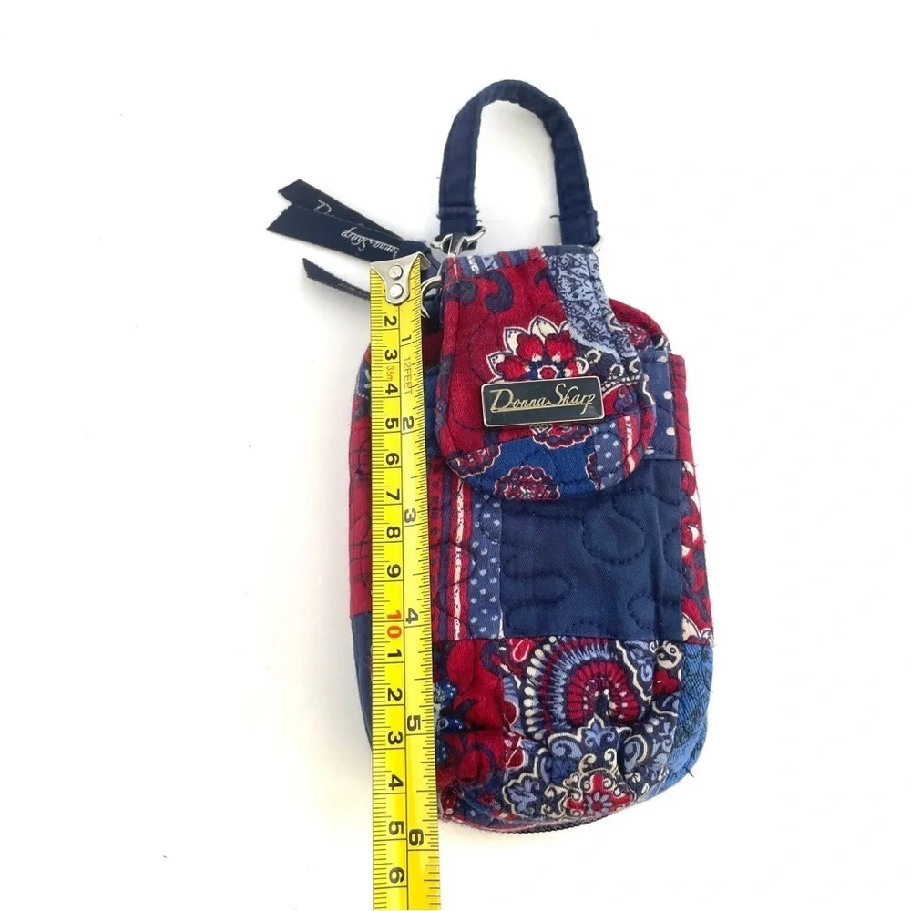 Donna Sharp Red and Blue Paisley Wristlet/Crossbody Clutch